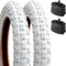 YunSCM 2PCS 14 Pulgada Neumáticos Blanc Pliable 14x2.125 57-254 et 14 Pulgadas cámaras de Aire AV32mm Schrader Valve Compatible 14x2.10 14x2.125 14x2.25 Neumáticoss vélo et cámaras de Aire