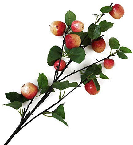 RNCOZE Künstliche Apfelzweige, künstliche Blumenarrangement, 94 cm, künstliche Früchte, Baumstiel, künstliche Blume mit grünen Blättern, für Zuhause, Party-Dekoration