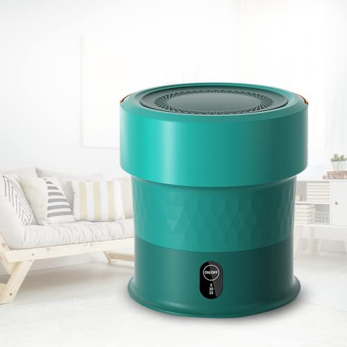 PanHuiWen Pliable Mini Lave Linge Automatique Ultrasonique Petite Machine à Laver Le Linge 13L pour Vêtements de Bébé,sous-vêtements,Green-Base