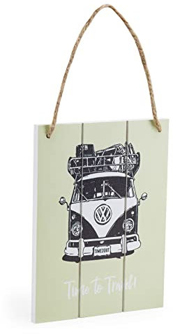 Volkswagen 1H2087002B Holzschild T1 Bulli Schild Wandbild, Time to Travel