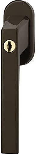 ABUS Abschließbarer Fenstergriff FG110 - Fensterknauf mit Druckzylinder, gleichschließend - ABUS-Sicherheitslevel 2-59222 - Braun - 3er Set