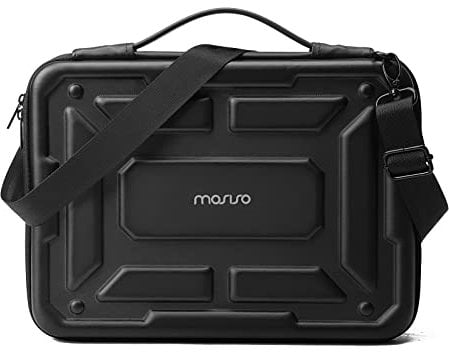MOSISO Laptop Shoulder Bag Compatible with MacBook Air 13 13.6 M4 M3 M2 M1 /Pro 13 inch M2 M1 2025-2016, Waterproof Shockproof Carrying Case Bag, Black
