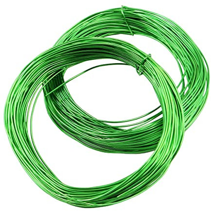 ANCLLO 2pcs X 20M Bonsai Care Tool Tree Training Wire 1.0mm Plant Craft Wire Alambre de Aluminio Tejido Artesanal, para Sujetar Ramas de Bonsai (Cada Rollo 20M, Verde)