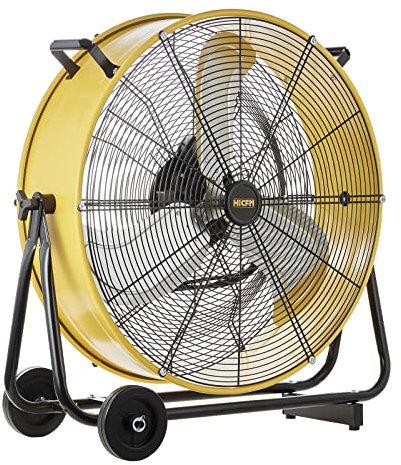 HiCFM 24 High Speed Barrel Fan, 8600 CFM with Powerful 1/3 HP Motor, Turbo Knife and 9 Foot Power Cord for Air Circulation, Workshop, Garage, Rooms