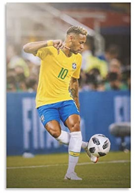 TSALF Poster Kunstdrucke Kein Rahmen Neymar Sportss of Brazilian Football Greats (2) Cooles Wandbild zum Aufhängen, Heimdekoration, Geschenkidee 60x90cm