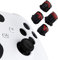 eXtremeRate Ersatz ABXY Knöpfe für Xbox Series X/S Controller, Custom 3-farbig Aktionstasten Klassik Symbol ABXY Tasten für Xbox One S/X/Elite V1/V2 Controller-Schwarz&Transparent&Rot