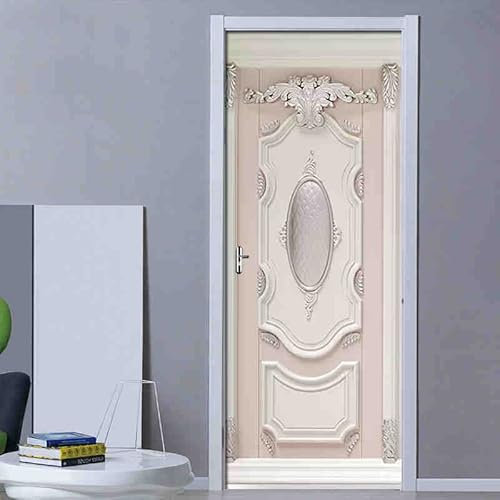 3D-Geprägter Gips,Geschnitztes Pvc,Selbstklebend,Abnehmbar,Türaufkleber,Wandbild,Tapete,Aufkleber,Wohnzimmer,Schlafzimmer,Tür,Dekoration,Poster,77X200Cm
