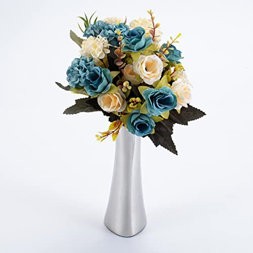 BestAlice Dekorative Vase aus Metall, Silberne Vasen für die Dekoration, Dekorative Blumenvasen aus Edelstahl, Silberne Vasen-Mittelstücke für Den Tisch, Moderne Schreibtischvase