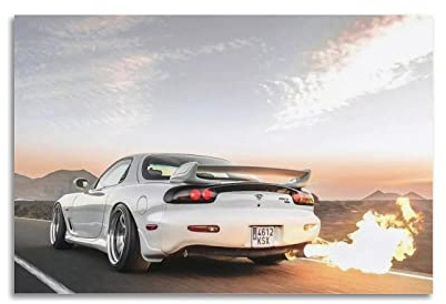 JUNNA JDM Sportauto-Poster für Mazda RX7 Supercar Racing Car Dekorative Malerei Leinwand Wand und Kunst Bild Familie Schlafzimmer Dekor 30 x 45 cm