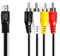 NEDIS Câble audio DIN 5 broches | 4 fiches RCA | Nickelé | 1 m | Rond | PVC | Noir | Étiquette