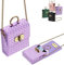 Etui pour Samsung Z Flip 5 Pocket, Mini Sac à Dos avec bandoulière en chaîne pour Samsung Galaxy Z Flip5, Coque pour Samsung Z Flip 4 Sacs, Portefeuille Housse pour Galaxy Z Flip 3-Violet