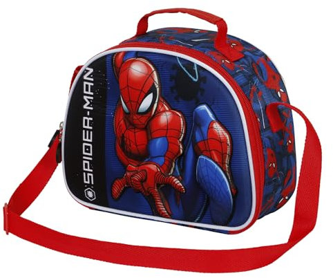 Marvel Marvel Spiderman, Bolsa Portamerienda 3D, 25.5 x 20 cm, Azul/Rojo Speed