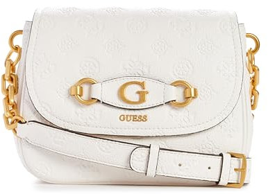 GUESS Damen Izzy Peony Triple Compartment Flap, Crossbody-Klappe, Stein-Logo