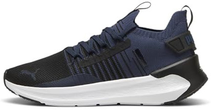 PUMA Unisex Softride Symmetry Fuzion Road Running Shoe, Black-Club Navy White, 43 EU