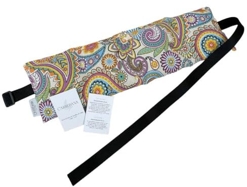 Saco Semillas Microondas-Saco térmico de semillas multiusos con correa ajustable.50x15cm.Frio-Calor.Dolor cervicales (Cachemir naranja)
