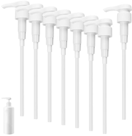 CBLDF Pompes Doseuses, 8 Pièce Distributeurs de Pompe Doseuse, Imperméable Résistant Chaleur, Pompe doseuse de Rechange pour Sirop, Convient Shampoing, Revitalisant, Lotion, Savon Mains