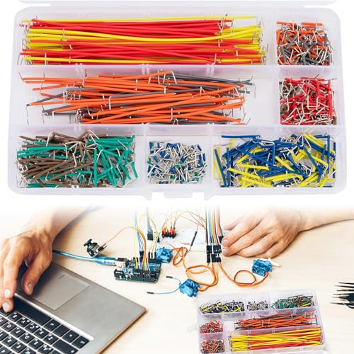 Jumper Cable Wire Kit,Breadboard Jumper Wire Set,Jumper Kabel Drähte Kit,Male zu Male14 Verschiedene Längen 2–125 mm,mit Kunststoffbox 560 Stück