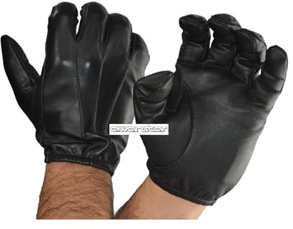 awanstar Polizei Lederhandschuhe,leder handschuhe,Cop Handschuhe (2XL)