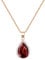 Linawe Ruby Rose Gold Chain Necklace for Women Trendy, Red Crystal Pendant Imitation Diamond Necklace, Boho Costume Jewellery Cubic Zirconia Birthstone Rhinestone Set
