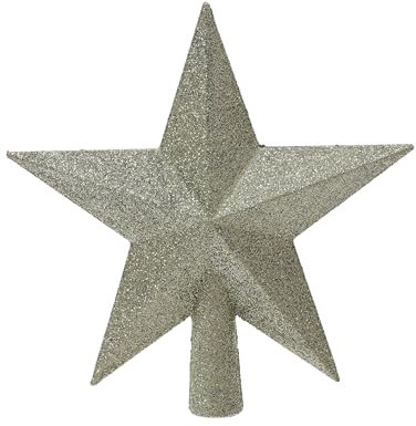 Christbaumspitze Kunststoff 19cm Stern mit Glitzer Weihnachtsbaumspitze - Christbaumschmuck & Weihnachtsbaumschmuck - Hell Minze