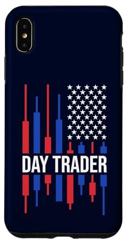 Hülle für iPhone XS Max Day Trader – Krypto- und Aktienhandel-Liebhaber mit US-Flagge