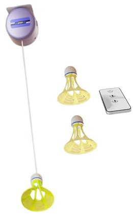 Aymzbd Badminton-Selbsttrainingsgerät mit Badminton-Federball, automatisches Einzelspieler-Training, Indoor-Übung für Erwachsene und Kinder, 3 Bälle-Set