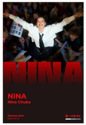 rewcad Nina Chuba Poster, schönes Sänger-Pop-Musikalbum, NINA-Cover-Fans, Geschenk, Leinwand-Poster, Schlafzimmer, Dekoration, Landschaft, Büro, Raumdekoration, Geschenk, 20 x 30 cm