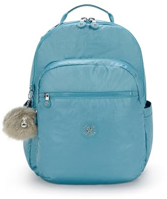 Kipling Seoul Go Laptop-Rucksack, groß, metallisch, 15 Zoll, Aqua Tides Metallic, Medium, Casual