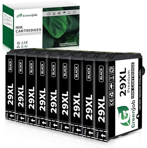 Greenjob 29XL Multipack Cartouche d'encre pour Epson 29 XL pour Epson Expression Home XP-342 XP-335 XP-235 XP-442 XP-352 XP-247 XP-255 XP-332 XP-345 XP-432 XP-435 XP-442 XP-445 XP-452 (9 Noir)