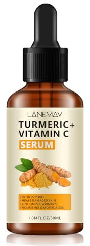 Kurkuma Gesichtsserum, Gesichtsserum, Ingweröl + Vitamin C Bio-Feuchtigkeitscreme Vit C Serum, Dark Spot Serum, Hydratisiert stumpfe und trockene Haut, Anti-Aging-Vorteile für glatte Haut – geeignet