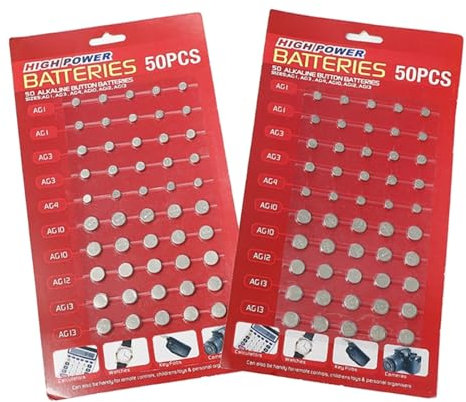 Klaisy Batteria a bottone, 100 pz/lotto AG1/AG3/AG4/AG10/AG12/AG13 set di batterie per orologio orologio fotocamera a bottone misto batteria a bottone a bottone