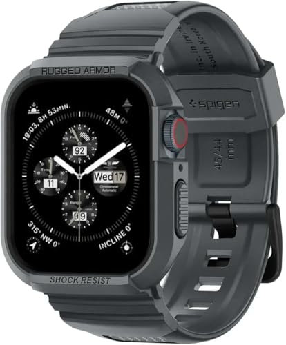 Rugged Armor Pro para Apple Watch Ultra 2/Ultra 9/8/7 - Funda de fibra de carbono con correa para iWatch Series 6/5/4/SE - A prueba de golpes, resistente al sudor, ajuste seguro, Iwatch Ultra 1 2 size