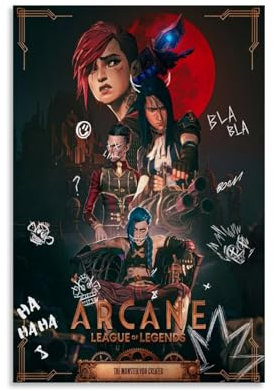 Sumooa Arcane Poster Action Adventure Vintage Retro Comics Wandkunst, Schlafzimmer-Dekor 12x18inch(30x45cm)