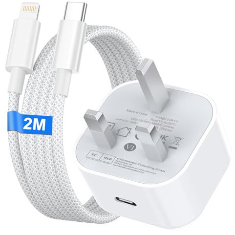 iPhone Charger Fast Charge, 20W iPhone Fast Charger Plug with 2M USB C to Light-ning Cable for iPhone 14 13 12 11 Pro Max/Mini/XS/SE/8, USB C Plug Phone charger USBC Power Adapter