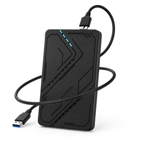 Hard disk esterno portatile da 1 TB, USB 3.0, HDD da 2,5 pollici, nero | Trasferimento dati ad alta velocità e archiviazione di backup, per laptop, PC, desktop, console di gioco