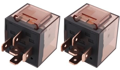 ECSiNG 2 Pezzi Relè Per Auto Impermeabile SPCO 12V A 5 Pin Interruttore Di Controllo Del Circuito Per Auto Ad Alta Corrente Da 100 A