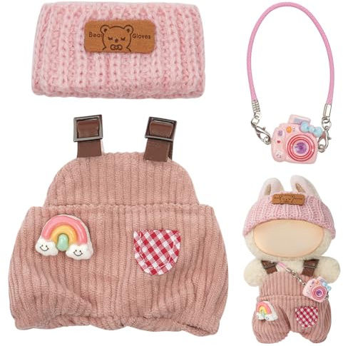 AOOTE Plush Cute Doll Clothes, 17cm Plüsch Bekleidung, Plüschpuppe Modische Anziehsachen, Passende Kleidung für Die Plüsch Toy, Bekleidungszubehör