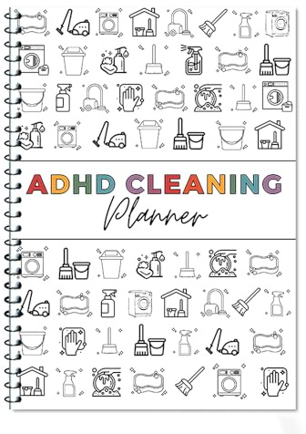 ADHD Cleaning Planner UK for Adults – Household Cleaning Schedule and Checklist Management – Daily Weekly Monthly Organizer for Task Tracking and Habit Building - Chore Chart Notebook for Home