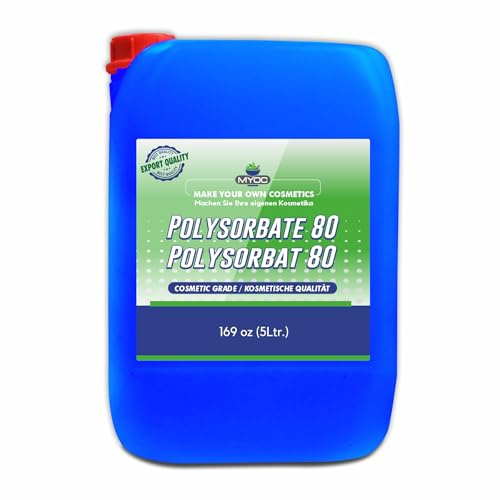 MYOC Polysorbate 80 – 5 Litres (169 fl. oz) | Cosmetic Grade Emulsifier & Solubilizer for Creams, Serums, Sprays, and Bath Oils | Non-Ionic Surfactant for DIY Skincare & Personal Care Formulations