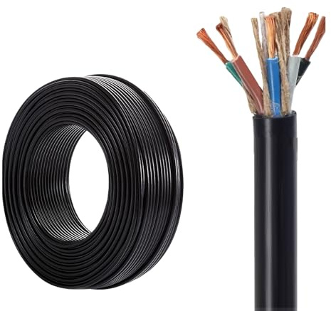 Câble D'alimentation YC À 5 Conducteurs Isolés En Caoutchouc, Flexible Et Durable,For L'alimentation Électrique Des Secteurs De La Construction(160ft,6mm2-5c)