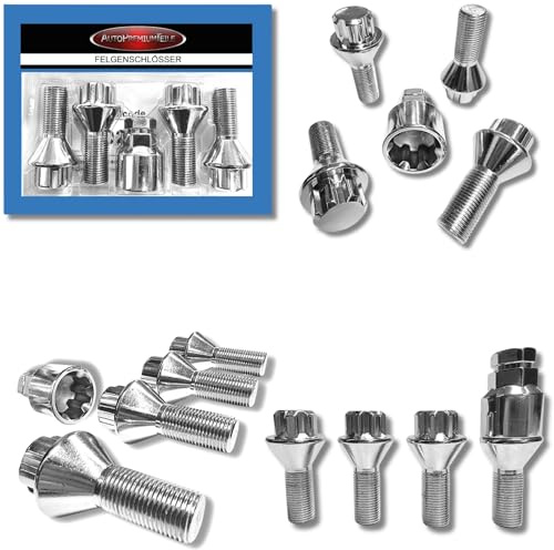 Lucchetto per cerchioni, per camper, furgoni, compatibile con Citroën Jumper, Fiat Ducato, Opel Movano, Peugeot Boxer, argento (M16 x 1,5 x 33 mm, conico 60°)