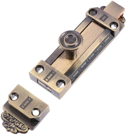 FUTUREORYY Serrure de Porte Coulissante Vintage Loquet de Sécurité Robuste pour Porte Intérieure Extérieure Installation Facile