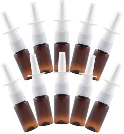 10 Pièces Flacon Marron PP Rechargeable PET Pulvérisateur pour Voyage | Petit, Léger, Étanche, Protège le Liquide les Fuites, Lot Pratique pour Déplacements Professionnels