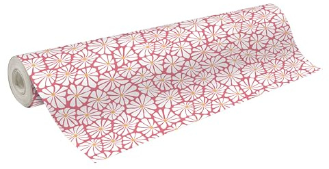 Clairefontaine 211961C - Rolle Geschenkpapier Alliance 60g, 50x0,70m, lange Breite für Profis geeignet, Sunny Flowers, 1 Stück