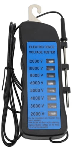 Haofy Digitaler Elektrozaun-Spannungsprüfer, Handvoltmeter und Fehlersucher für Viehgeräte mit Wasserdesign