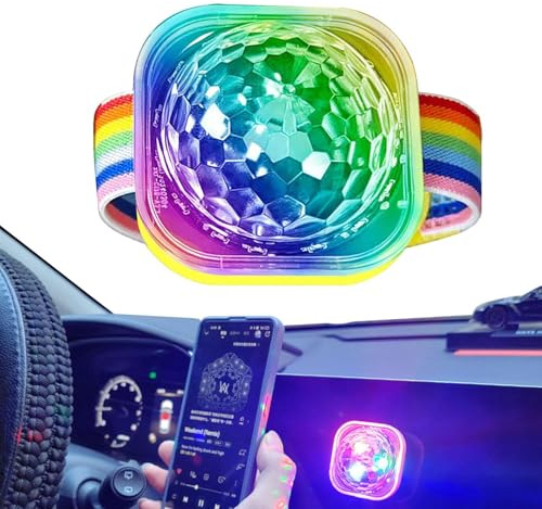 Mini Disco Ball Light | Sound-Activated LED Party Light 5x3.5cm, Rechargeable USB & Battery Operated | Home & Car Party Supplies, Wearable Bracelet Style, Colorful LED Effects, Portable Music-Responsi