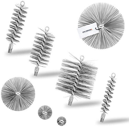 HOLZBRINK 80 mm Hérisson de ramonage M12, balai de nettoyage du poêle et de la cheminée, taille de brosse, 1 pc