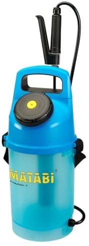 Pulverizador de Presión Evolution 7 - Capacidad 5L - Diseño Ergonómico y Translúcido - Amplia Boca de Llenado - Ideal para Jardín y Huerto - Fabricado en España
