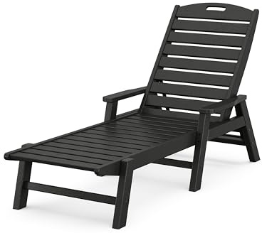 POLYWOOD NCC2280MA-P Nautical Arms Chaise, Black