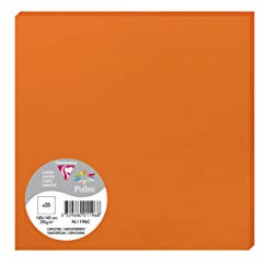 Clairefontaine 1196C Packung (mit 25 Karten Pollen 160 x 160mm) 210g, kapuzinerrot